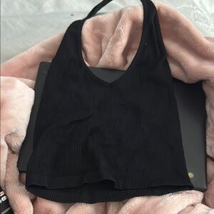 Black Ribbed Women's Top